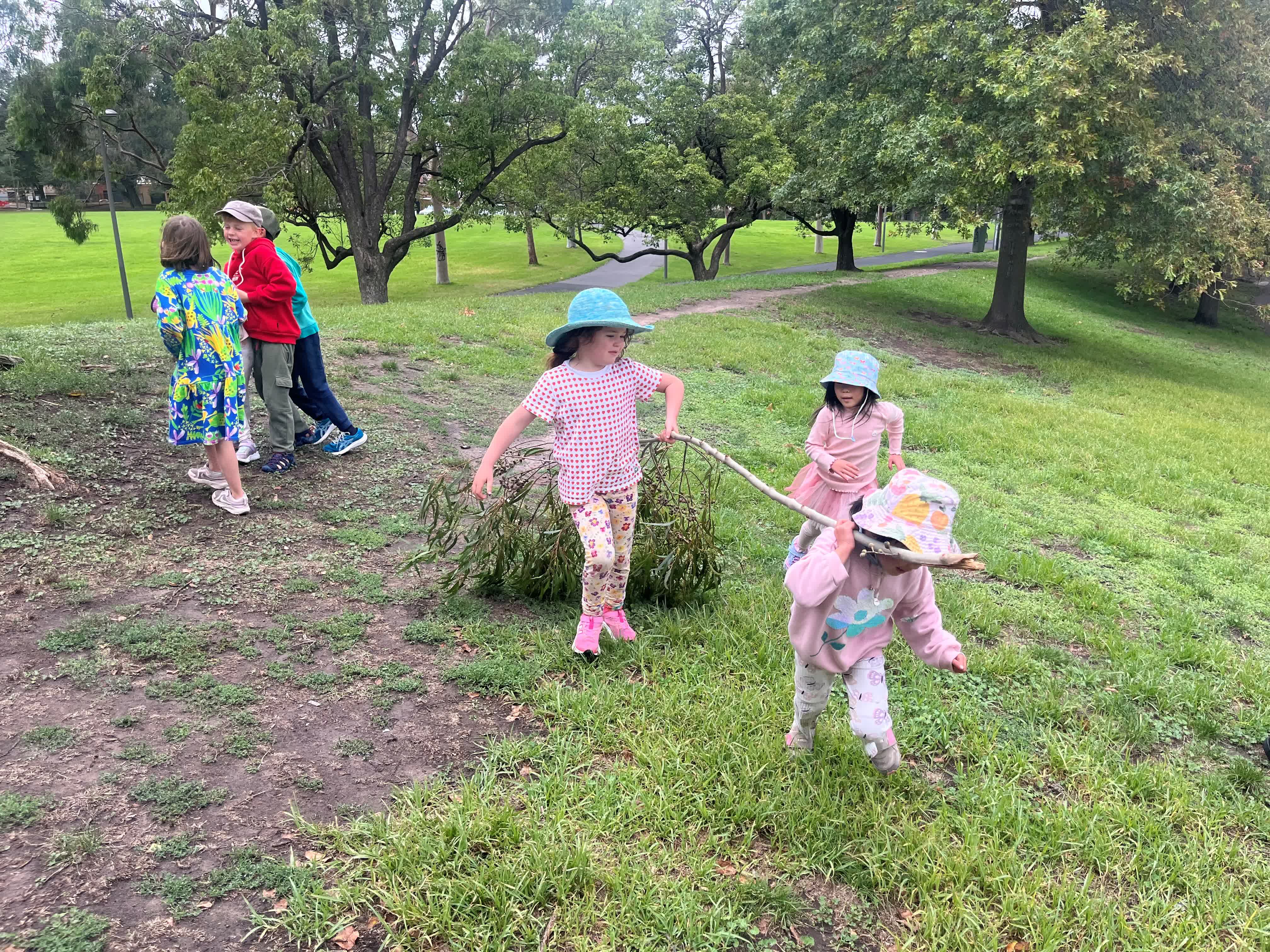 girls with branch